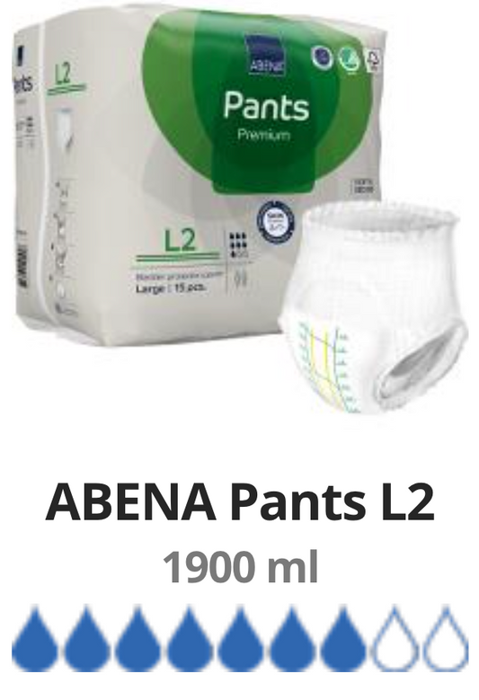 15 Couches Culotte pour adulte Abena  Premiun Taille L2 (100 - 140 cm)