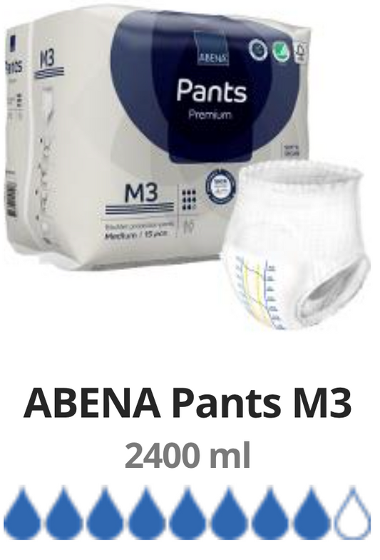 15 Couches Culotte pour adulte Abena Premiun Taille M3 (80 -110 cm)