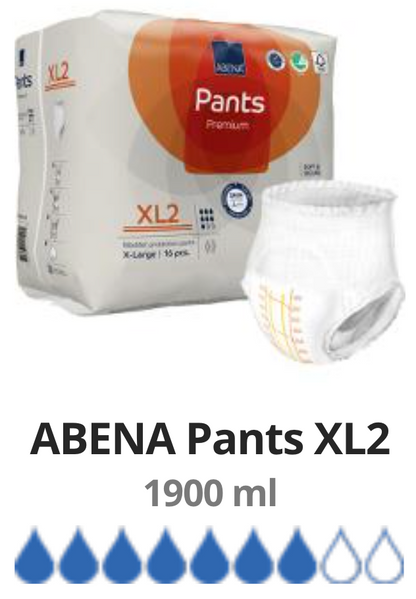 16 Couches Culotte pour adulte Abena Premiun Taille XL2 (130 -170cm)