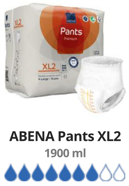 16 Couches Culotte pour adulte Abena Premiun Taille XL2 (130 -170cm)