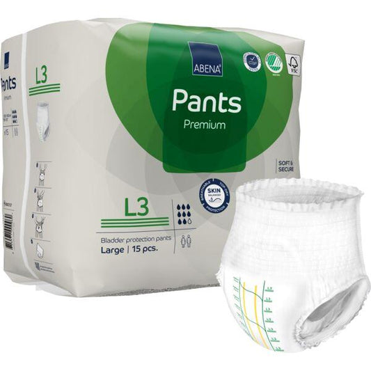 15 Couches Culotte pour adulte Abena Premiun Taille L3 (100 - 140 cm)